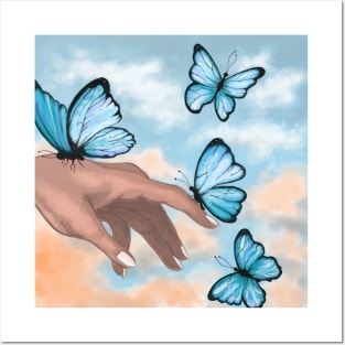 Butterflies and sky Posters and Art